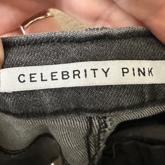 Celebrity Pink Women's Juniors 9/29 Cutoff Shorts Washed Black Stretch Denim Raw - Picture 5 of 5